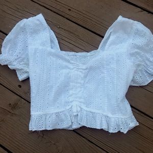 White Milkmaid Crop Top 🤍